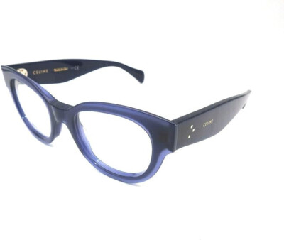 Authentic CELINE CL50015I 084 Blue Unisex Demo Lens  Eyeglasses - 49 mm (65-6)