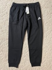 Brand New Adidas Men's Essentials Fleece Tapered 3-Stripe Pants Black/White XL