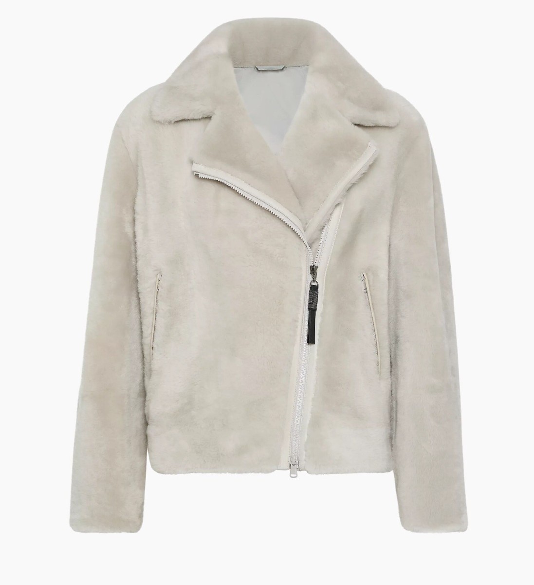 Brunello Cucinelli Biker Moto Shearling Fur Jacket | eBay