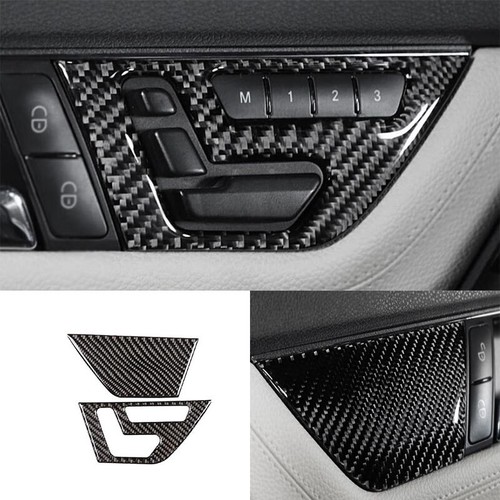 2007-2014 Cover Trim For Benz C-Class Real Carbon Fiber Instrument Panel Frame - Foto 1 di 5