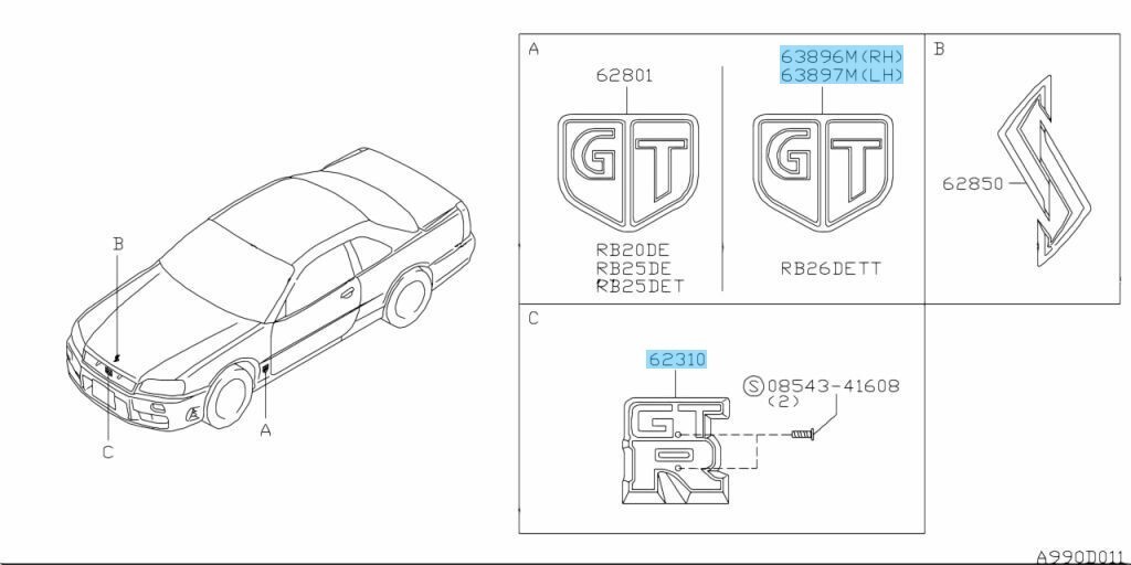 NISSAN SKYLINE GT-R BNR34 R34 Genuine Front 