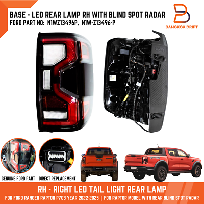 RIGHT RH LED TAIL LIGHT REAR LAMP FORD RANGER RAPTOR 22-25 WH