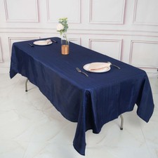 NAVY BLUE 60"x102" Accordion Crinkle TAFFETA RECTANGULAR TABLECLOTH Party Home