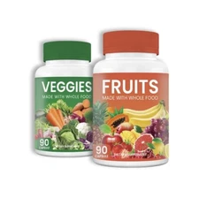Fruits & Veggies Capsules with Whole Food Ingredients Suppliment Balance Energy