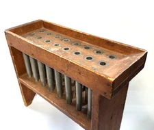 Antique 19th C. Pine Framed Candlemold w/ 24 Pewter Tubes, Untouched! AAFA