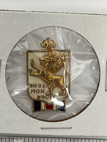 WWII British War Relief Lapel Pin Dieuet Mon Droit Lion Pinback Button ...