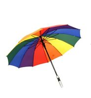 Unisex Gay Pride Bright Rainbow Multi Colour Large Long Golf Umbrella Brand New