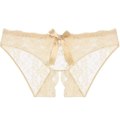Women Sexy Lace Briefs Crotchles G-string Thongs Lingerie Underwear Panties - Afbeelding 18 van 30