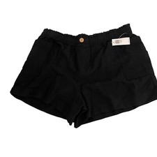 Old Navy Shorts Girl's XL 14-16 Plush Gauze Pockets Solid Black Casual NWT
