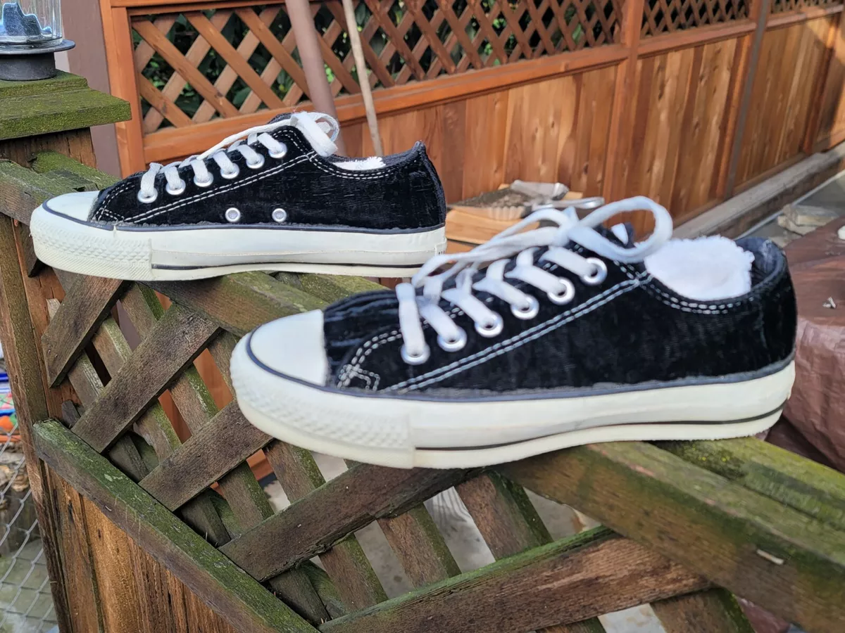 RARE Vintage Made in USA Converse All☆Star Black Velour/Velvet