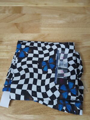 No Boundaries Ankle Legging Checkered Butterfly Print XXXL (21) NWT