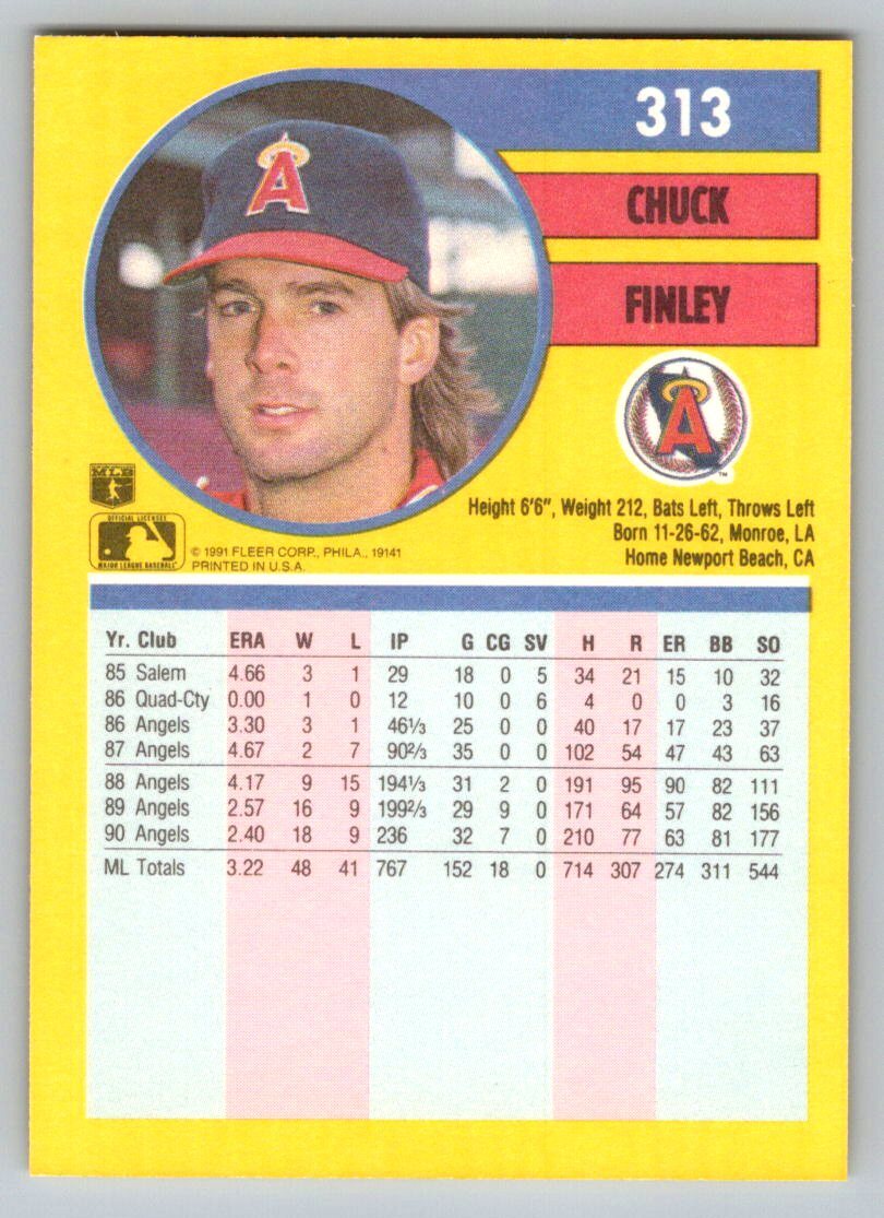 チャーリー③ 1991 Fleer #313b Chuck Finley | eBay