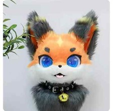 Fursuit Long Fur Husky Fox Mascot Head Party Halloween Fur Cosplay Head 7