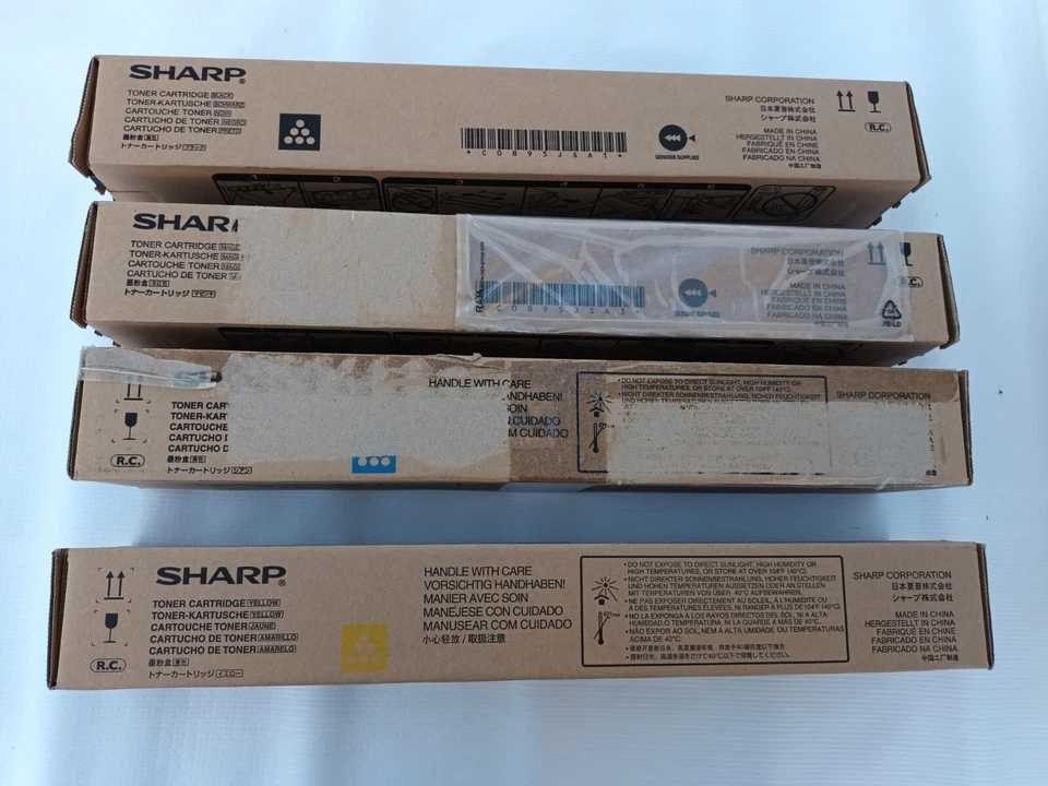 LOT original 4 toner SHARP mx-c38gt pour mx-c310 mx-c380 mx-c400 NEUF M Y C B  - Photo 3/4