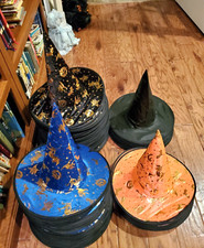 Pick 3 Wicked Witch Wizard Pointy Hat Youth or Adult Colorful Cosplay Halloween