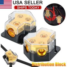 1/2PCS Power Ground Amp Distribution Block 0/2/4 Gauge Input 4/6/8 Gauge Output