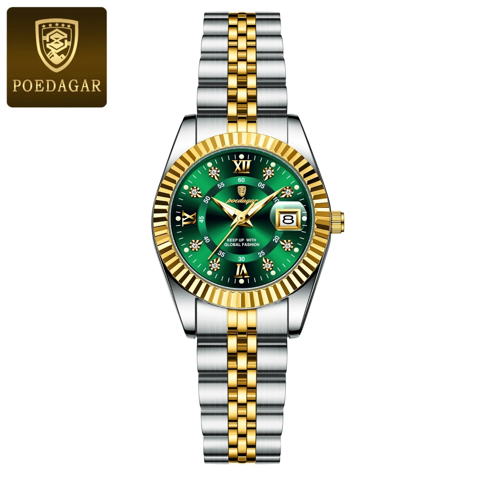 Montre en acier inoxydable pour femmes idéale pour le bureau et les sorties chic nuances or