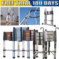Telescopic Ladders 150KG Load Ladder Extendable Step Ladder Loft Foldable DIY 5M
