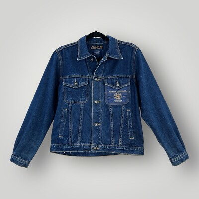 Paco Jacket YOUTH Large Blue Jean Denim Spellout 90' Vintage Grunge Skater
