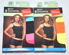 2 Packs Hanes Boyshort Panties Seamless Size 5/Small No Panty Lines 6 Pair Total