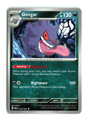 rarest gengar pokemon card GENGAR 057/091 PALDEAN FATES NON HOLO RARE POKEMON TCG NM