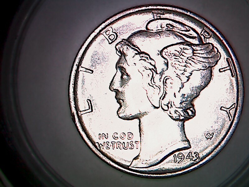 1943-P MERCURY DIME EXCELLENT TYPE SET COIN UNC FULL BANDS HIGH GRADE. P59Z