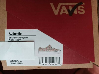 専用4 Vans Glen Plaid Floral Authentic Old Skool Embroidered Skate Shoes