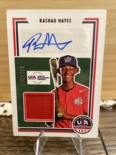 2022 Panini Stars & Stripes USA Baseball Rashad Hayes /399 Relic Auto #SSS-RH