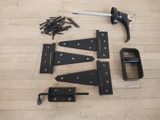 Shed Hardware Kit, Single Door shed kit, 5" hinges with L-handle and barrel bolt