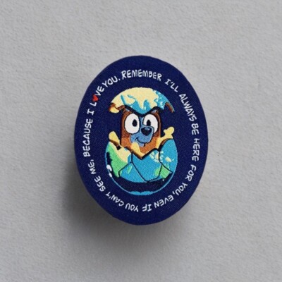 Iron On Patch - Bluey Cartoon Dog, 2.5  Mom Love You Earth Dream, Kids Children