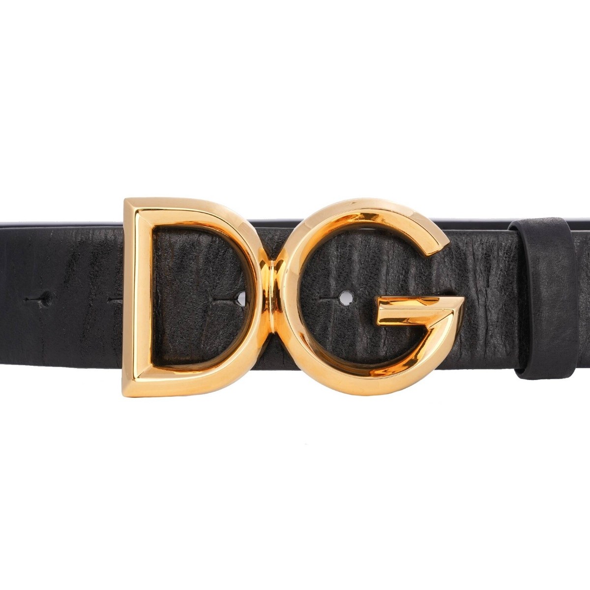 DOLCE & GABBANA DG Logo Metal Buckle Horse Leather Belt DOLCE & GABBANA DG Logo Metal Buckle Horse Leather Belt