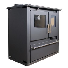 Poêle bois four plaque métal sortie gauche Verso CS - 7,7 kW chauffage