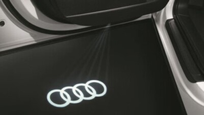 Genuine Audi logo rings accessory LED projector entry puddle