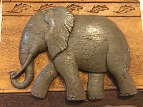 Vintage Home Interiors Elephant Wall Plaques Set of 2 Wall Art USA - Picture 2 of 3