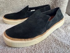 TOMS Sunset Women’s Black Loafer Suede Leather Slip On Comfort Shoes Size 9.5