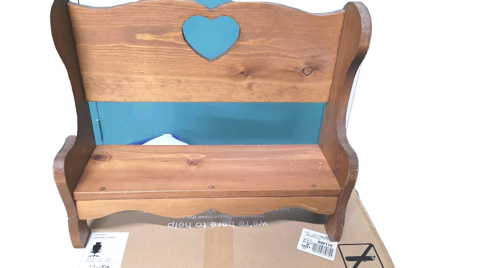 Real Wood Recipe Book Bookrack Bookshelf Heart Cutouuts Vintage Handmade 
