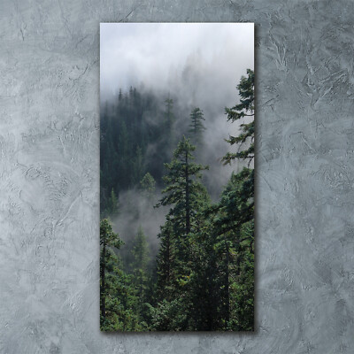 Wandbild Druck auf Plexiglas  Acryl Hochformat 60x120 Nebel über dem Wald