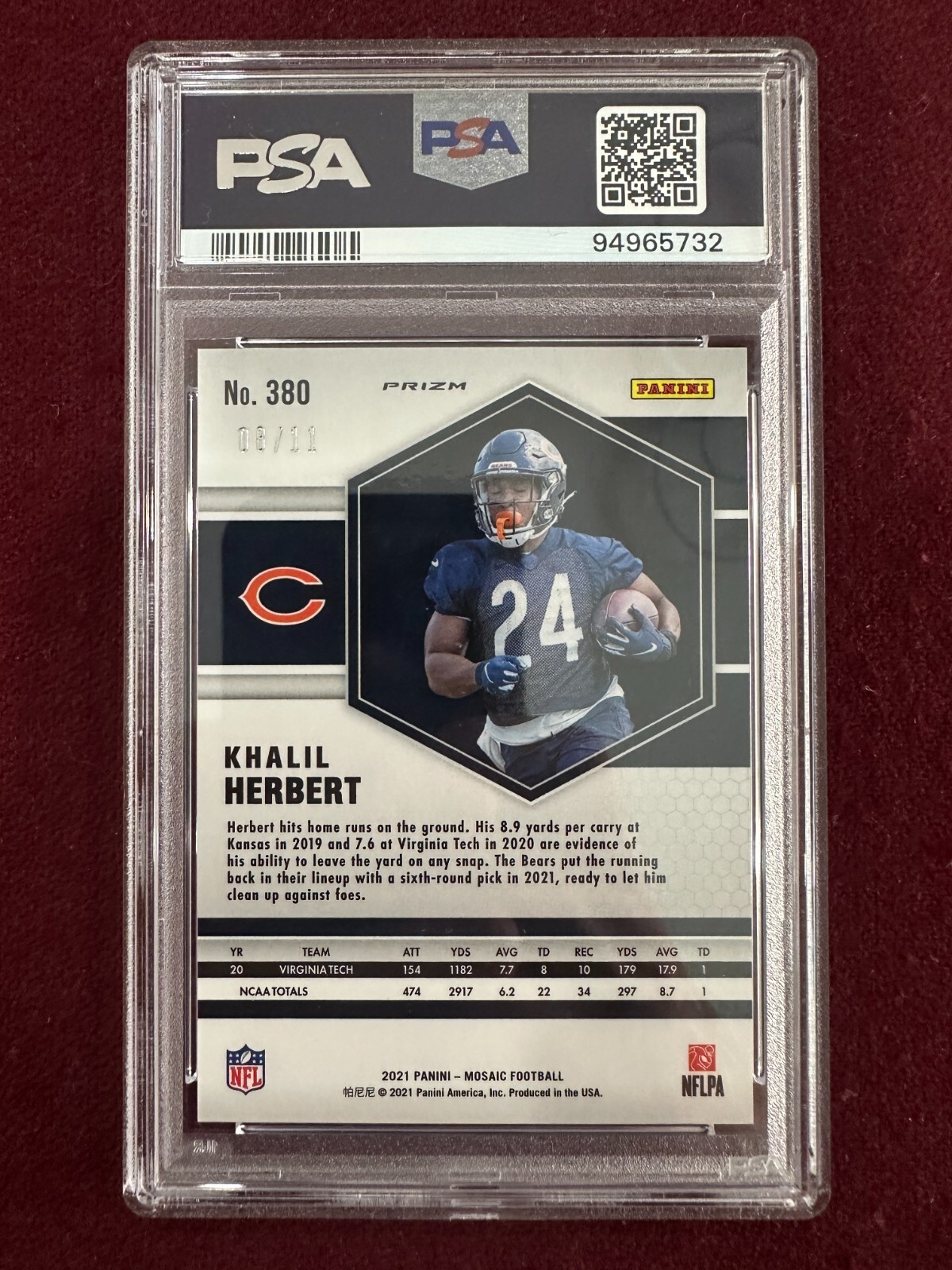 2021 Panini Mosaic Rookies Mosaic Pink Swirl Prizm 380 Khalil