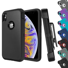 For iPhone XR 13 14 15 Pro Max Case Shockproof Cover Clip Fit Otterbox Defender