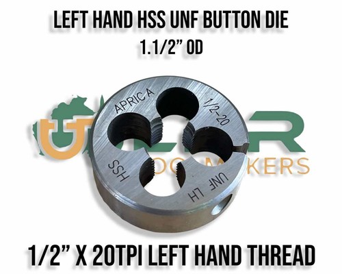 UNF LEFT HAND HSS standard Size Button Dies from 10-32 to 7/8 " variations - Picture 2 of 21