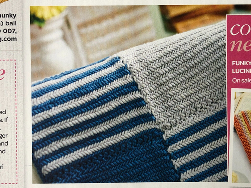 Kelly Menzies knitting pattern chunky herringbone patchwork blanket / throw - Picture 3 of 4