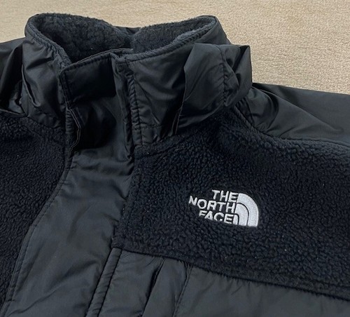 The North Face Forrest Mixed-Media Boy M (10) Snap Fleece Jacket Gray/Black EUC - Picture 7 of 12