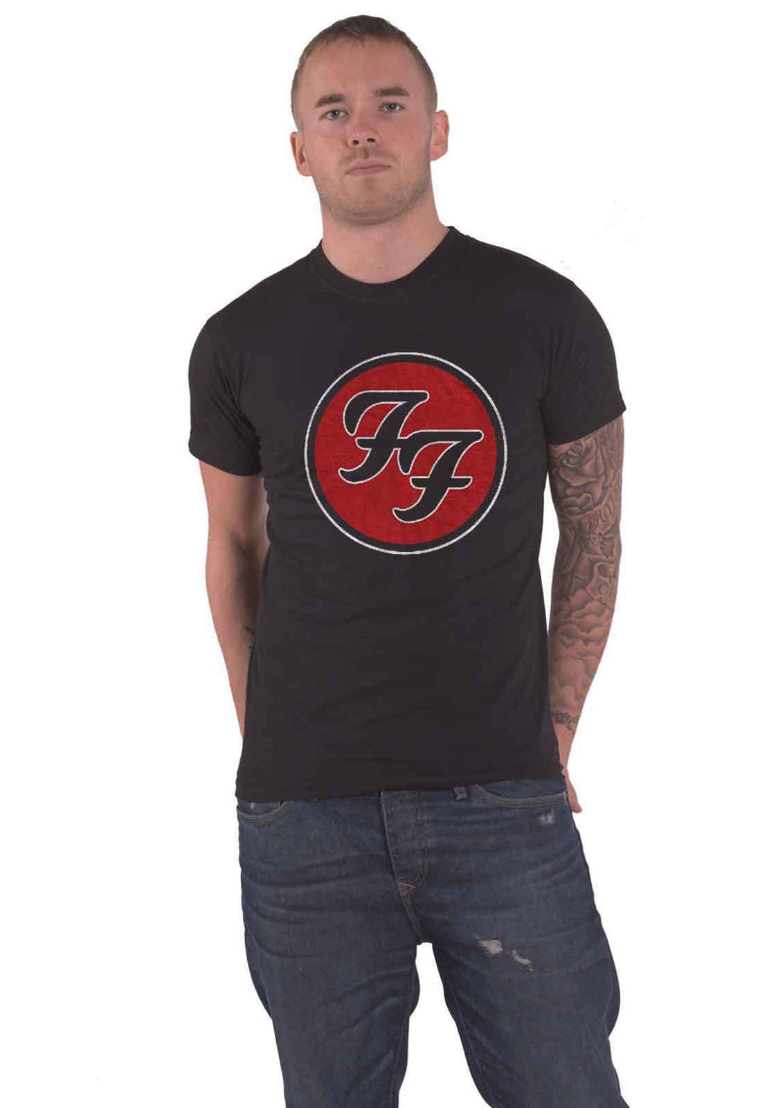 Foo Fighters Official Band Logo Monkey Wrench T-Shirt for Men in Black