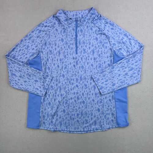 Adidas Pullover Womens Plus 1X Purple Leopard Ultimate365 1/4 Zip Performance