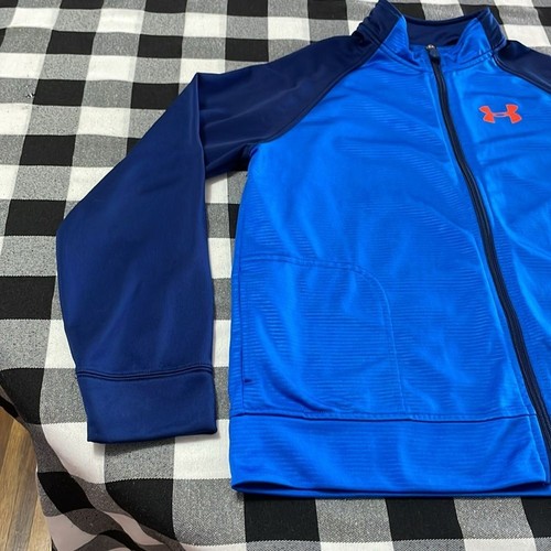 Under Armour Full Zip Boys Performance Jacket Size XL Youth Blue Pockets - Picture 2 of 10