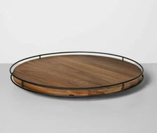 Hearth and Hand Magnolia 18” Acacia Wood Lazy Susan Rotating Serve Tray X-LARGE