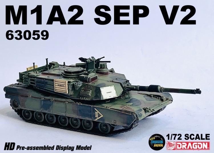 Dragon 1/72 Diecast Military Tank Model US M1A2 SEP V2 Abrams NATO