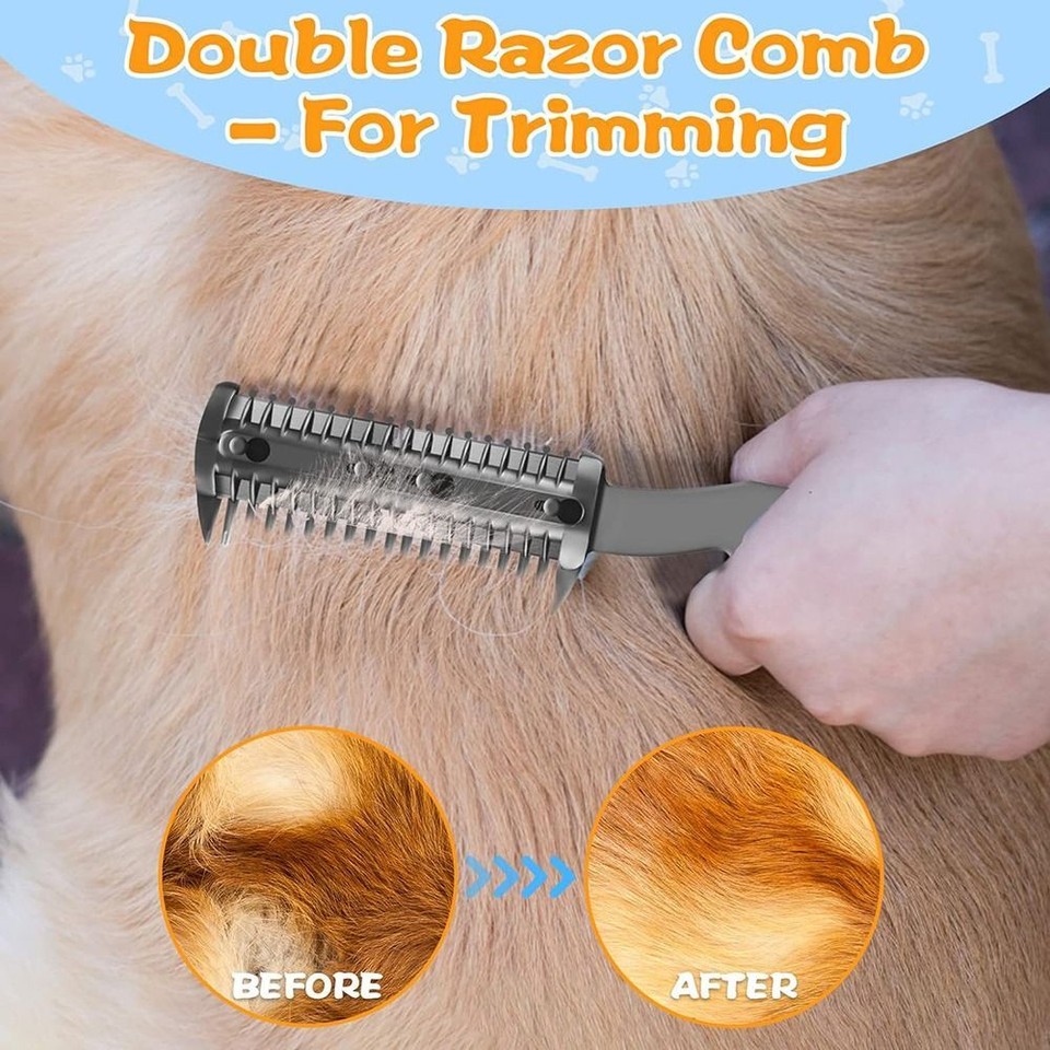 Universal Dogs Razor Comb Cleaning Brush Pet Hair Cutter Pet Razor Comb