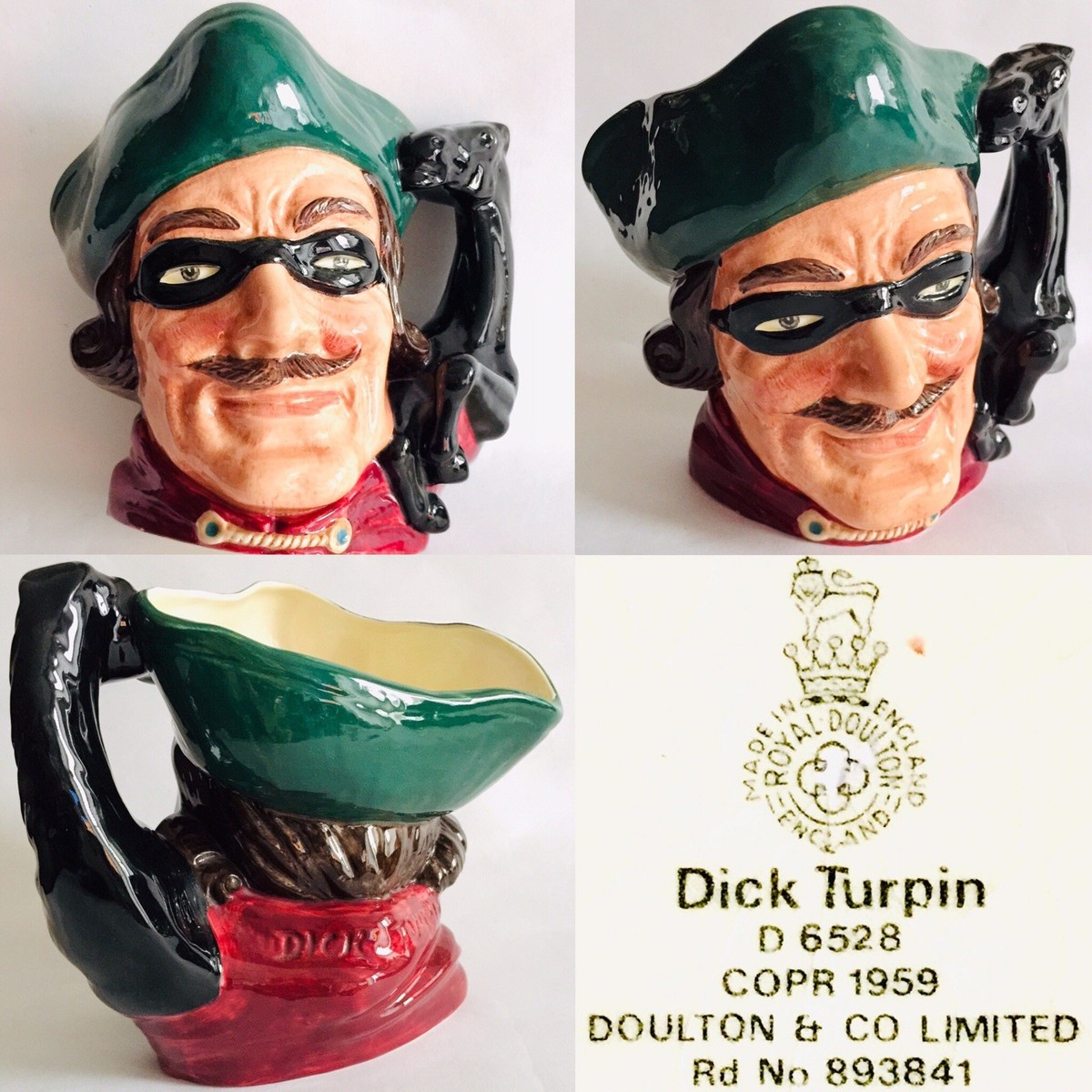 Large 9”/23cm Vintage 1959 Royal Doulton Registered Design Dick