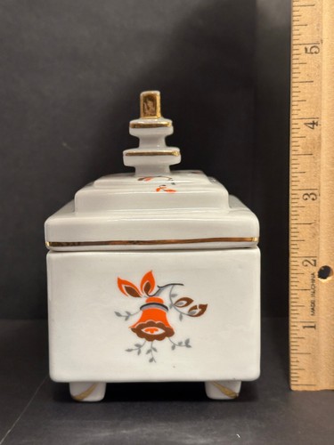 Neu Tettau Art Deco,, Pagoda-Shaped, Covered Trinket, Candy Covered Box - Picture 3 of 14